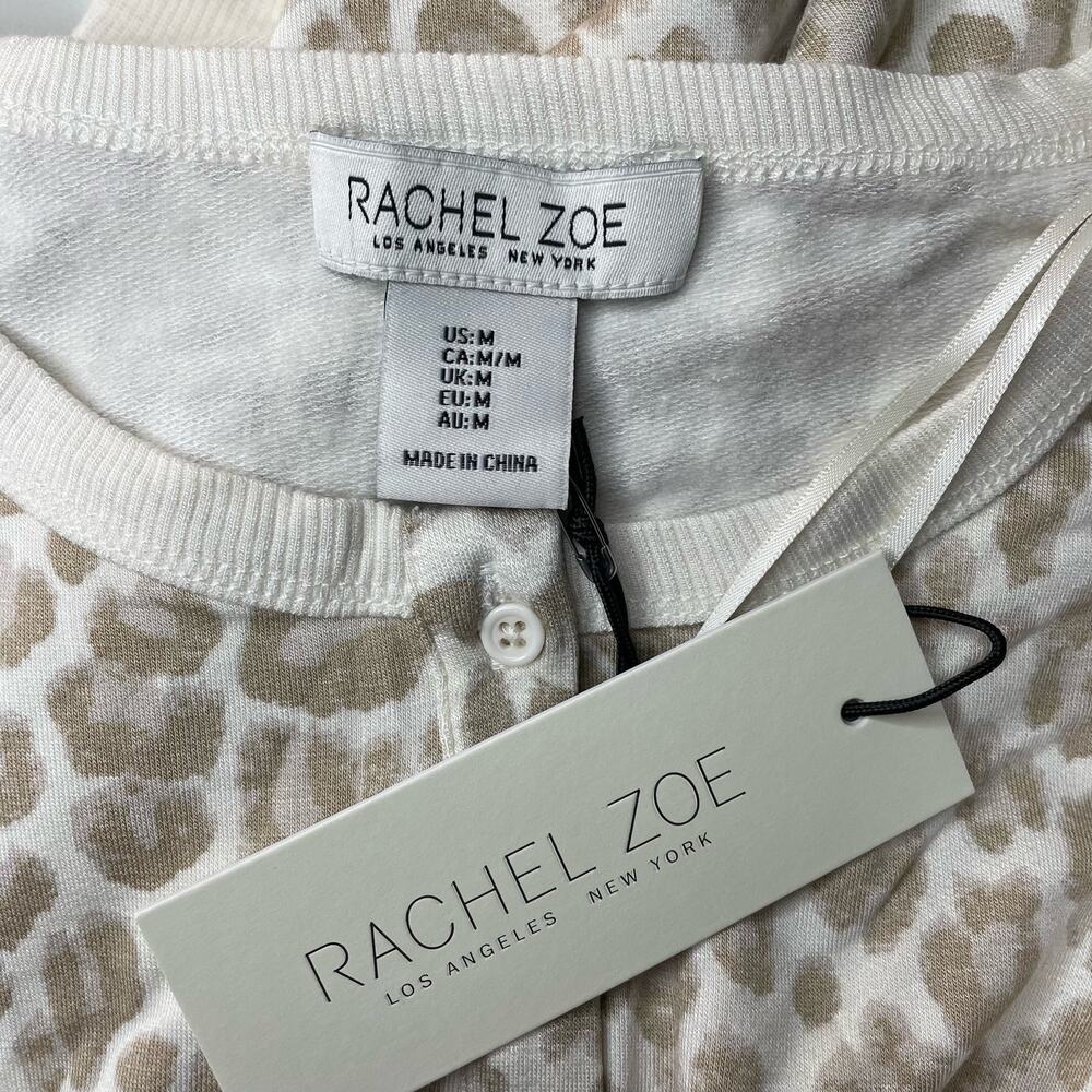 RACHEL ZOE BOHO BOHEMIAN ANIMAL PRINT NEUTRAL SCOOP NECK LS SWEATER M - Picture 8 of 11